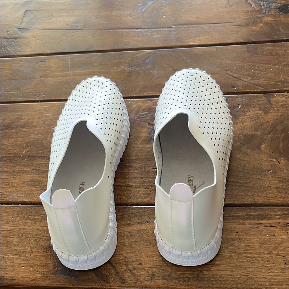 Pearl White Perforated Slip-On Shoes NWOT